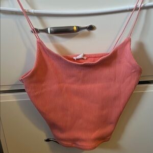 Pink Ribbed Women's Top (S)